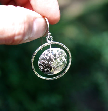 Floating Dome Circle Earrings