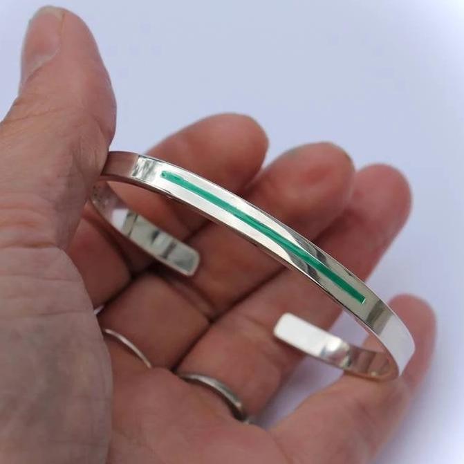 Thin Green Line bracelet for military, park rangers, conservation, border patrol