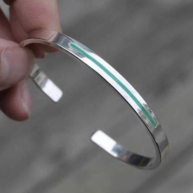 Thin Green Line bracelet for military, park rangers, conservation, border patrol