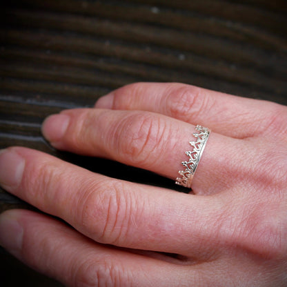 Crown Ring with Heart Design