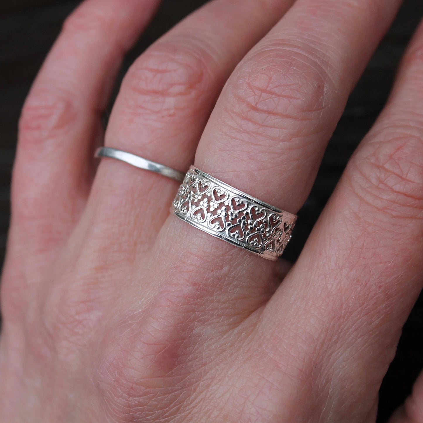 Crown Ring with Heart Design