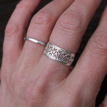 Crown Ring with Heart Design