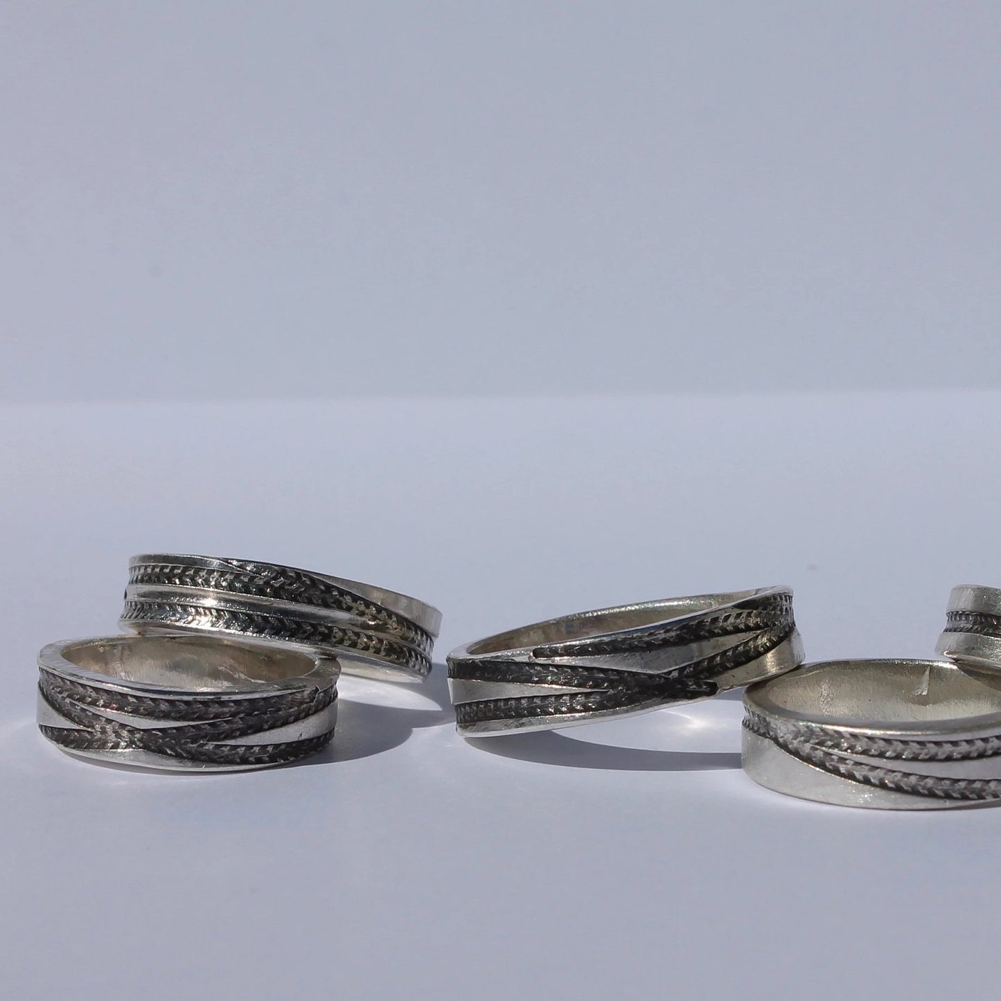 Tire Track Ring in Silver