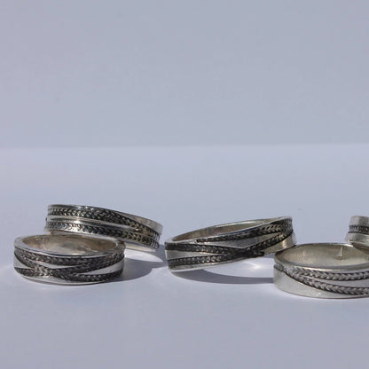 Tire Track Ring in Silver