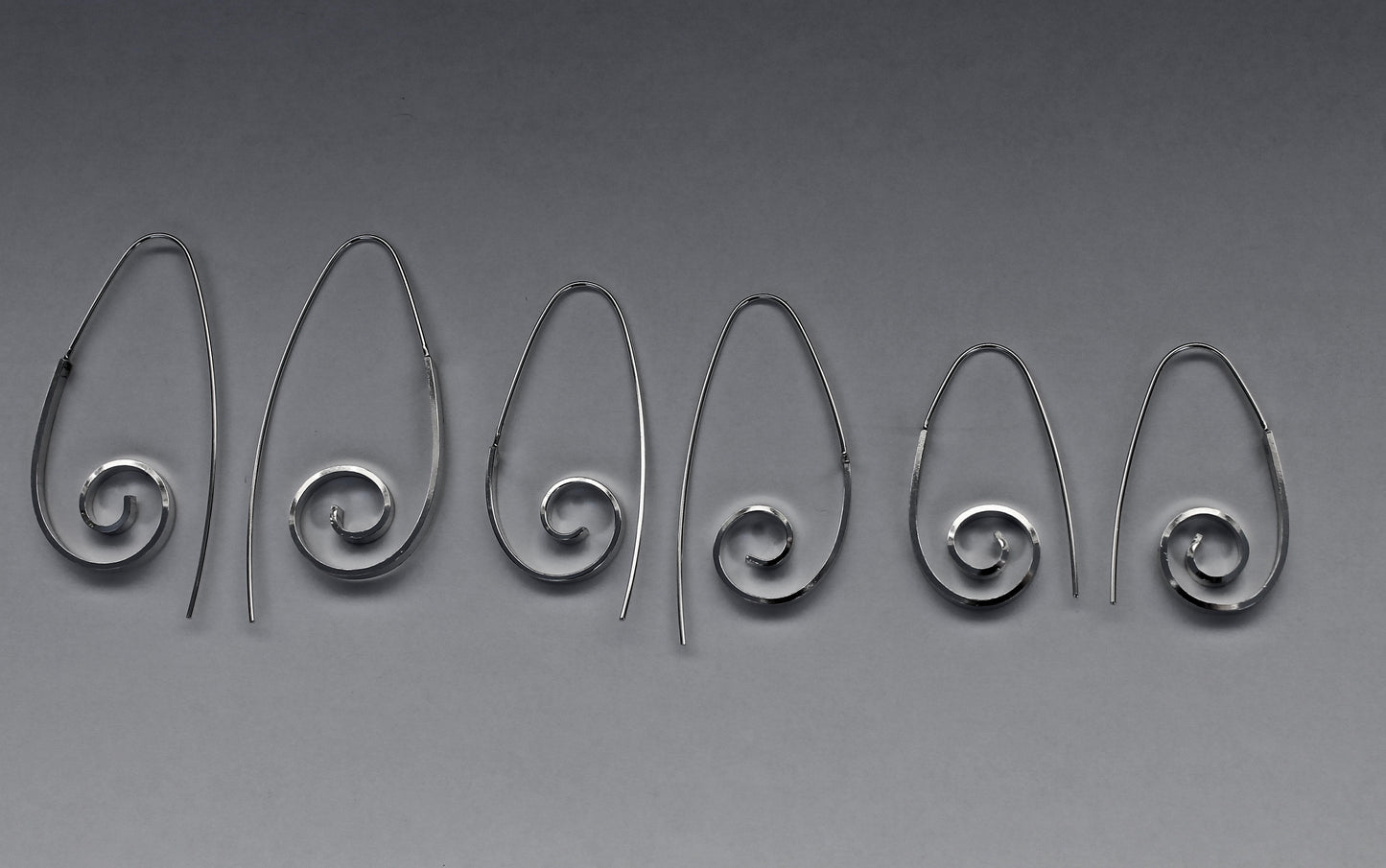 Large Silver Swirl Earrings