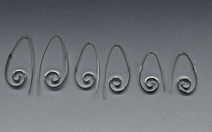 Large Silver Swirl Earrings