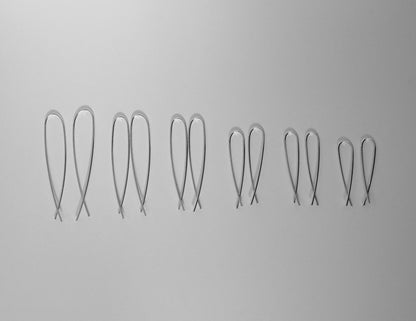 Threader Ribbon Earrings in Silver Gold Fill and Rose Gold Fill