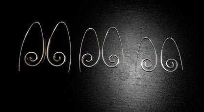 Large Silver Swirl Earrings