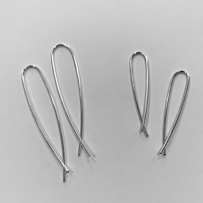 Threader Ribbon Earrings in Silver Gold Fill and Rose Gold Fill