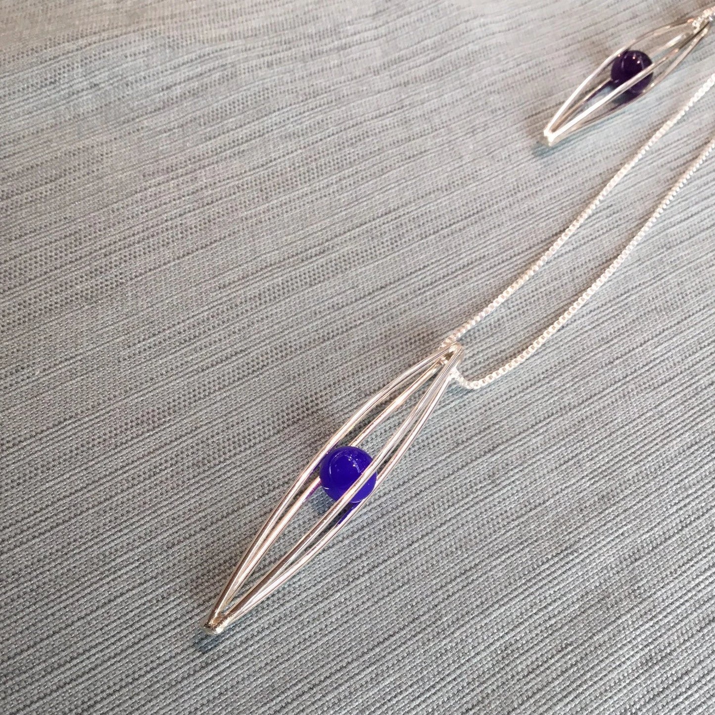 Captured Gemstone Sphere Pendant