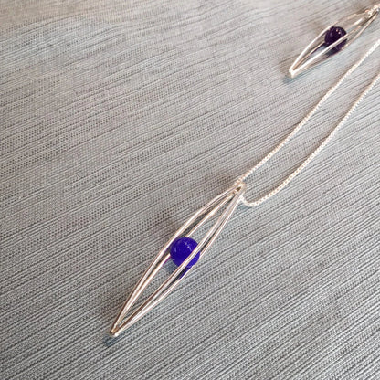 Captured Gemstone Sphere Pendant