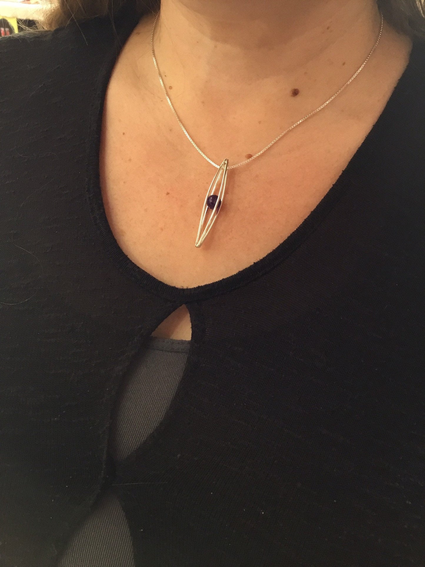 Captured Gemstone Sphere Pendant