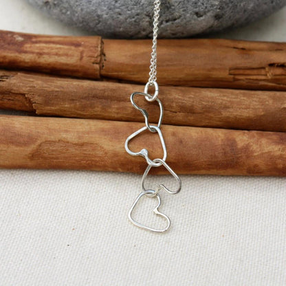 Linked Hearts Silver Necklace