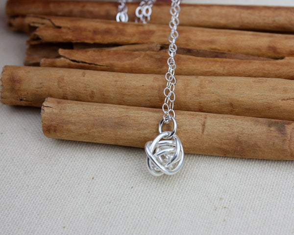 Silver Tumbleweed Knot Necklace