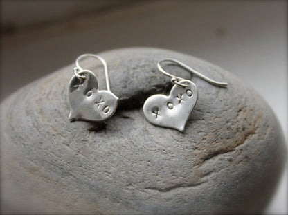 XOXO Heart Earrings in Silver