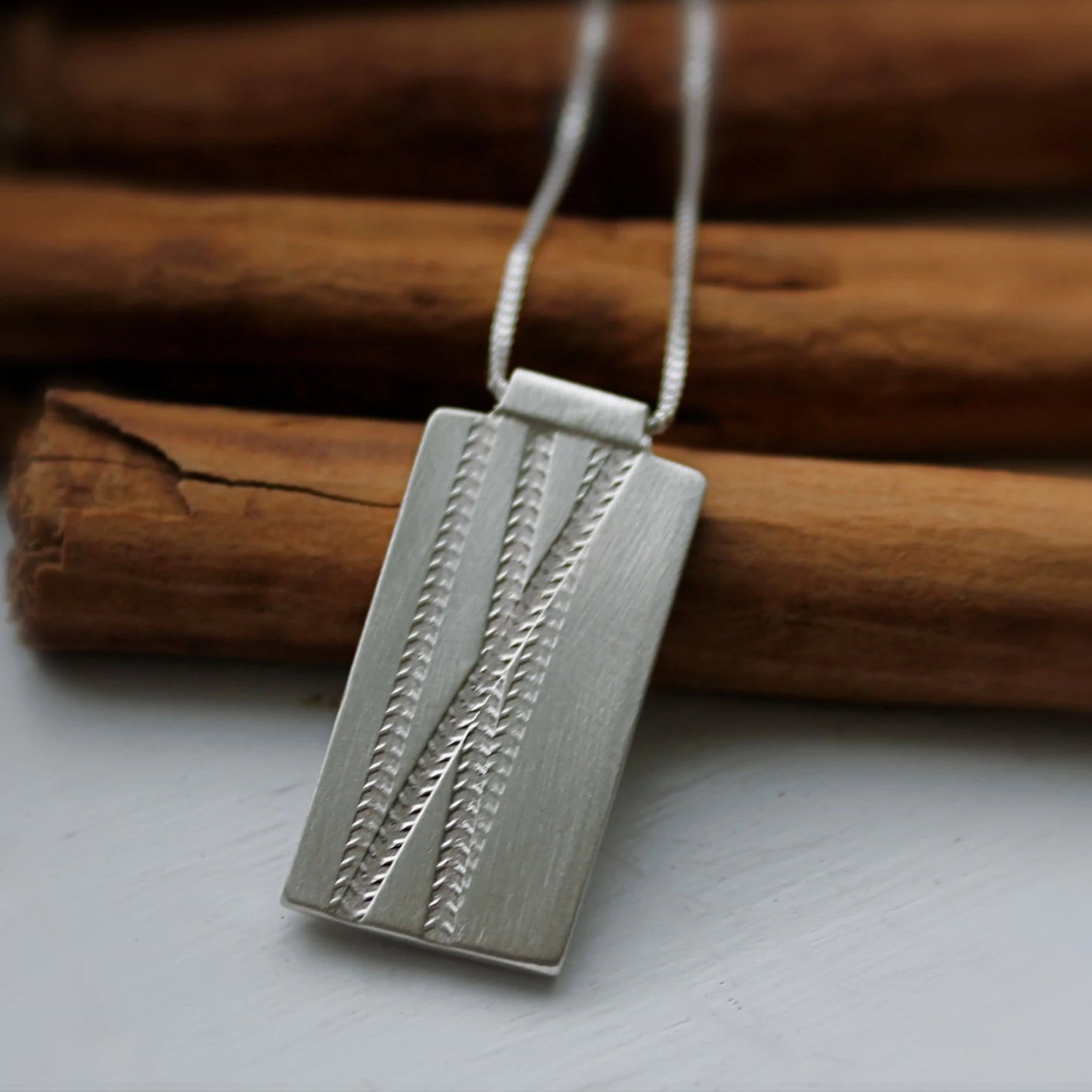 Mountain and Road Bike Silver Necklace