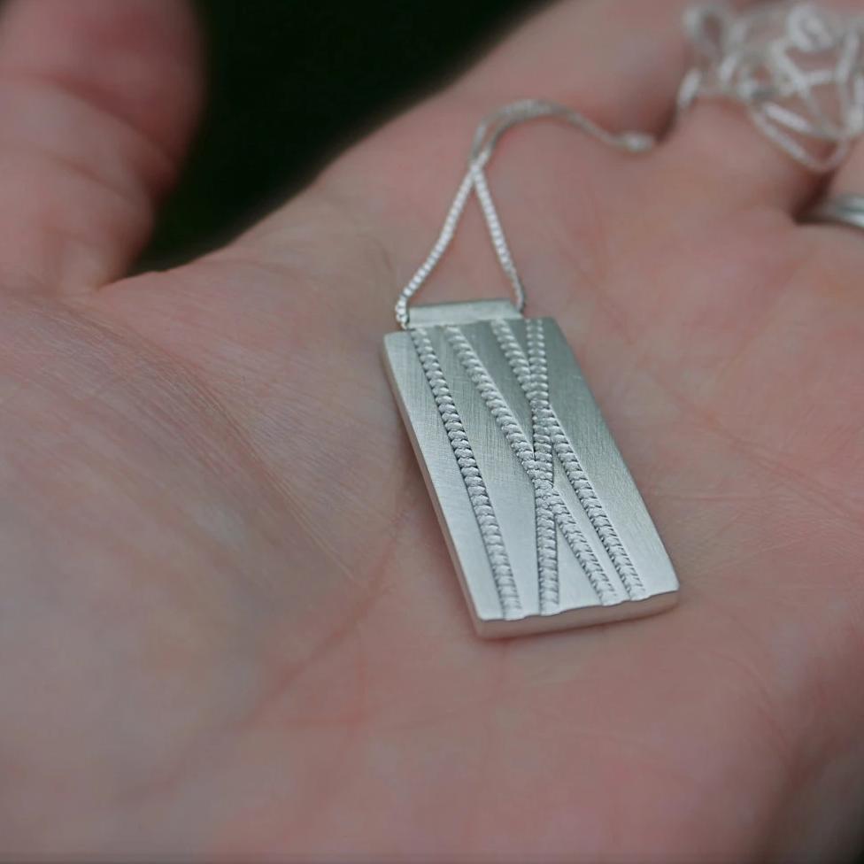 Mountain and Road Bike Silver Necklace