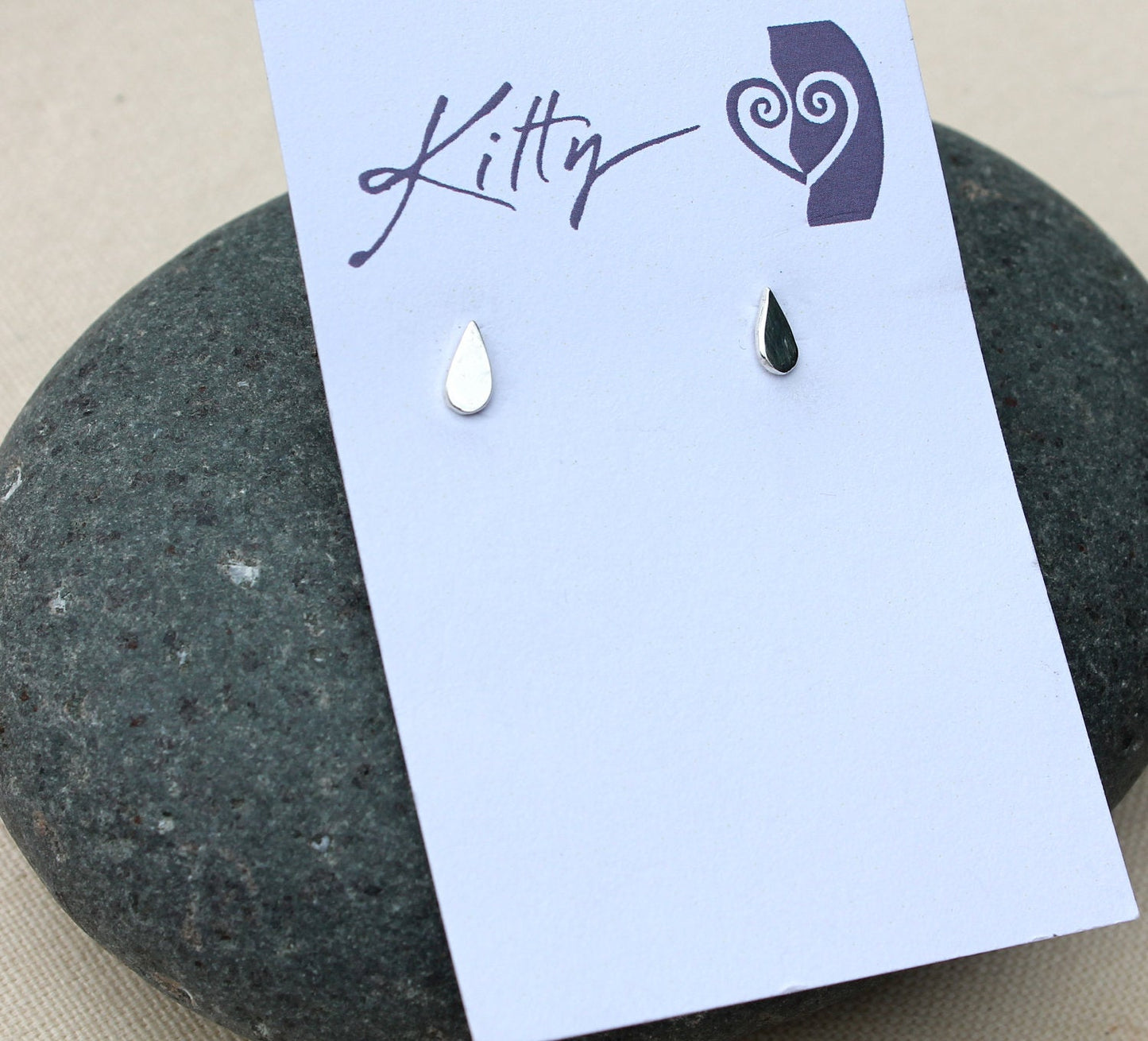 Teardrop Raindrop Silver Earrings