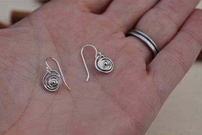 Small Nest Earrings in Silver