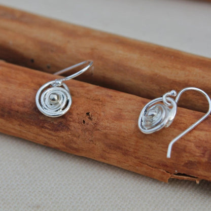 Small Nest Earrings in Silver