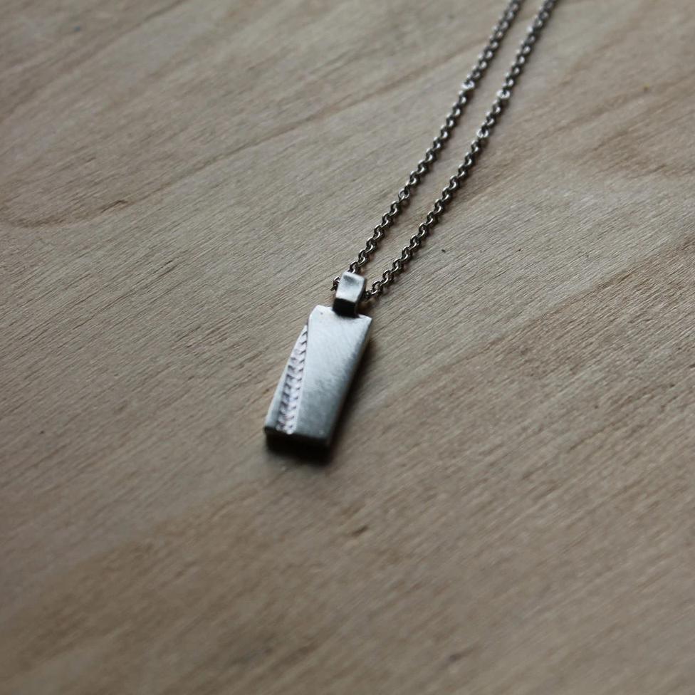 Mini Bike Track Necklace in Silver