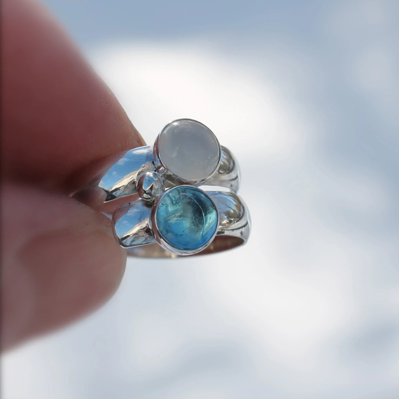 Two Stone Birthstone Ring "Fairy Tale Ring"