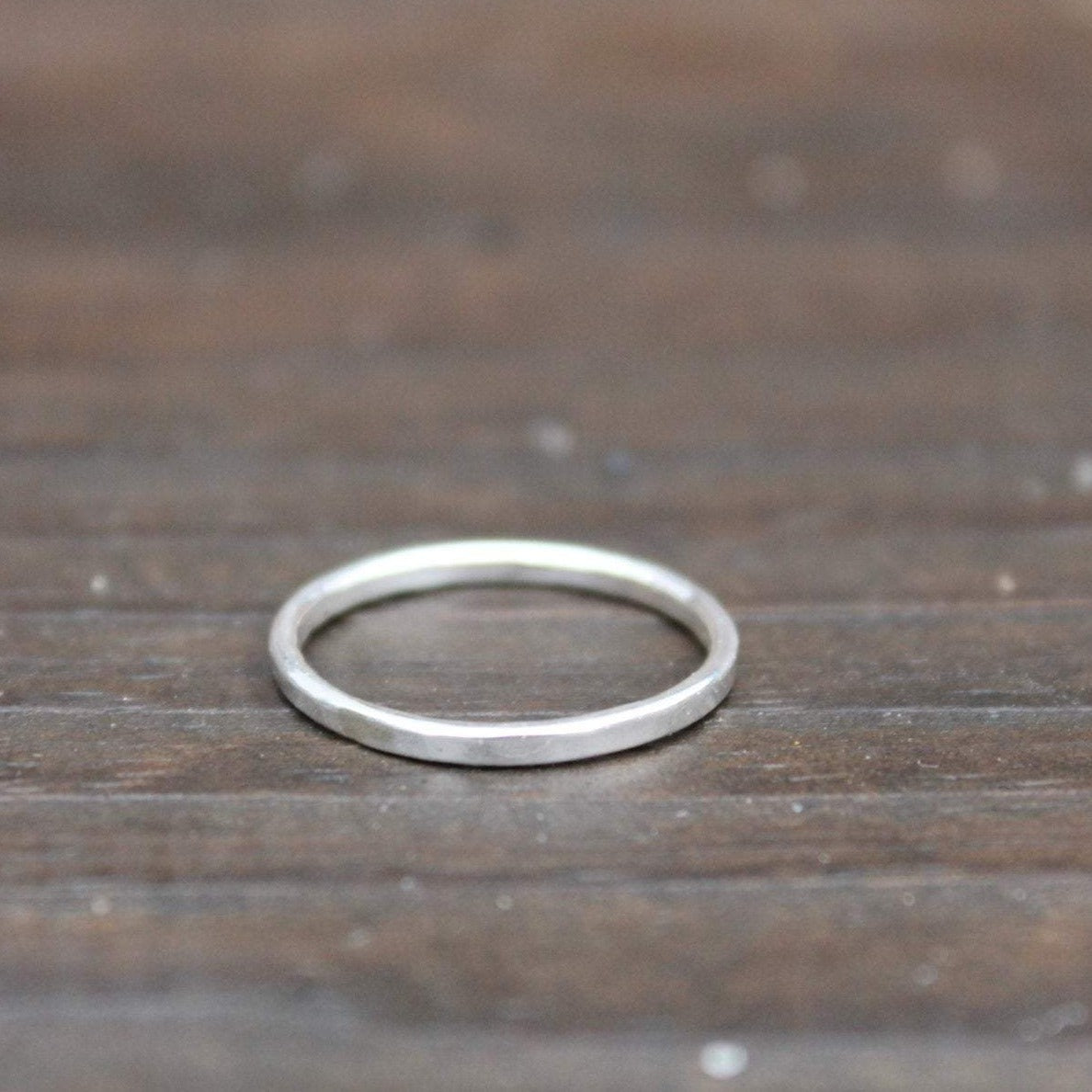 Thin Band Stack Ring in Silver