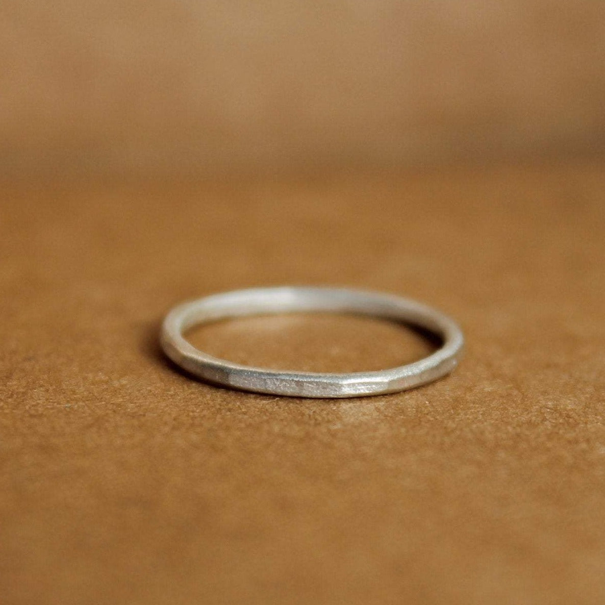 Thin Band Stack Ring in Silver