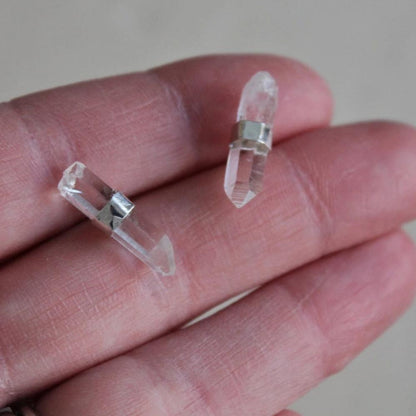 Raw Crystal Point Post Earrings