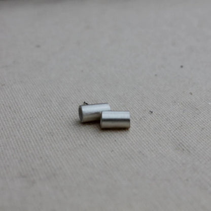 Silver Tube Post Earrings in Silver