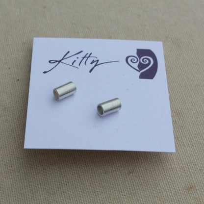 Silver Tube Post Earrings in Silver