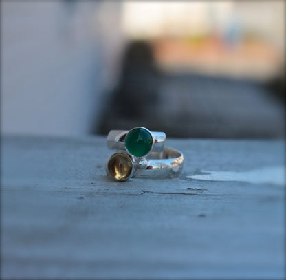 Two Stone Birthstone Ring "Fairy Tale Ring"