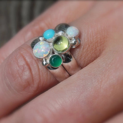 Graduated Sizes Birthstones Fairy Tale Ring in Silver