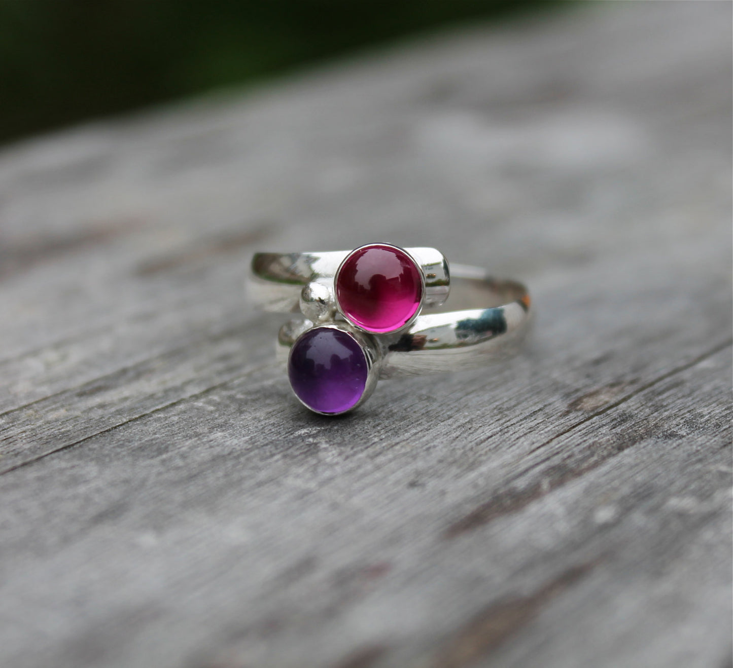 Two Stone Birthstone Ring "Fairy Tale Ring"