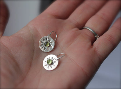 You Are My Sunshine Sterling Silver and Stone Earrings