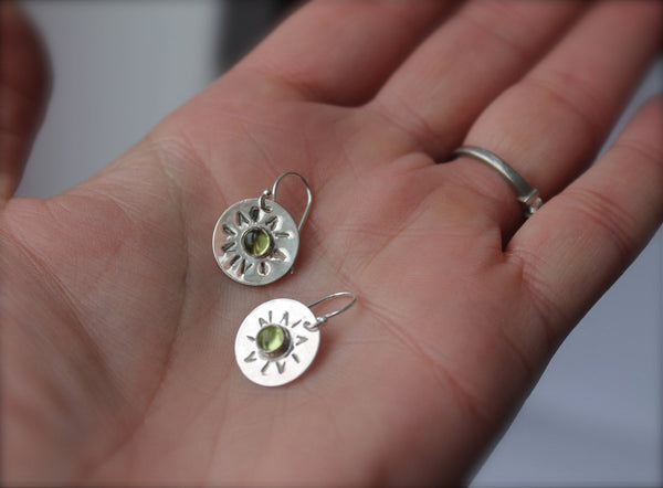 You Are My Sunshine Silver and Stone Earrings