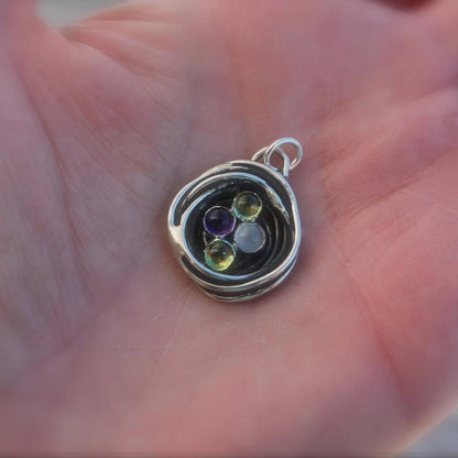 Nest Necklace with Birthstones or Multi Stone