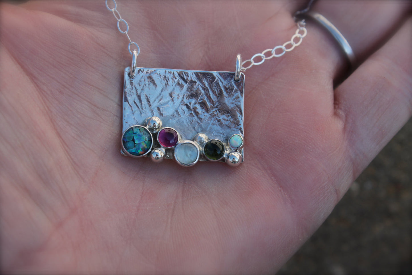 Tumbling Stones Necklace In Sterling Silver