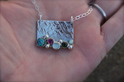 Tumbling Stones Necklace In Sterling Silver
