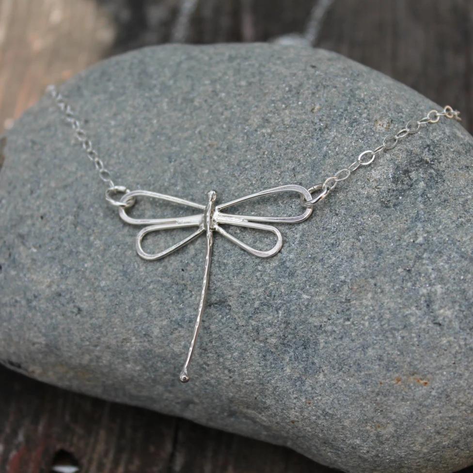 Dragonfly Necklace in Silver