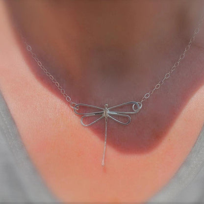 Dragonfly Necklace in Silver