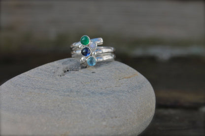 Birthstones Family Ring in Silver