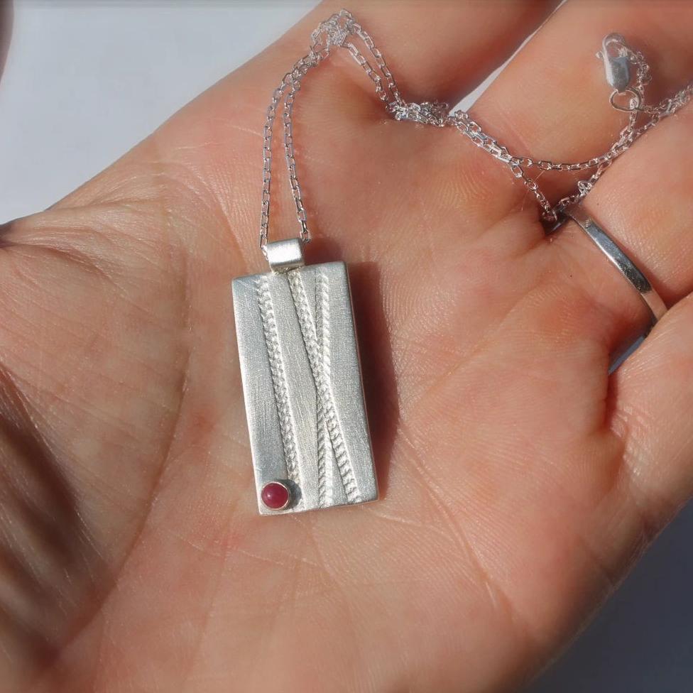 Mountain and Road Bike Silver Necklace