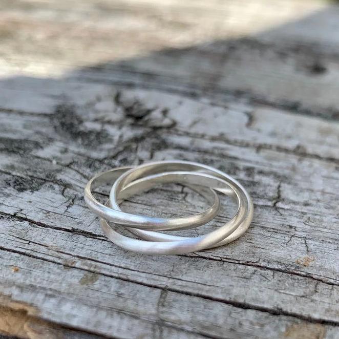 Triple Ring in Silver Roll on Fidget Ring